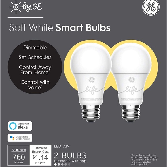 GE Lighting CYNC Smart Light Bulbs. Dimmable white, - Picture 2 of 6